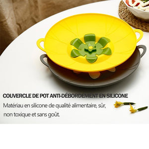 Couvercle de pot en silicone anti-débordement