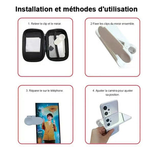 Clip avec miroir pour appareil photo reflex de téléphone portable