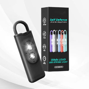 Porte-clés d'alarme d'auto-défense puissant 130dB avec lumière stroboscopique LED