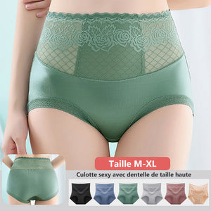 Culotte respirante avec dentelle de taille haute