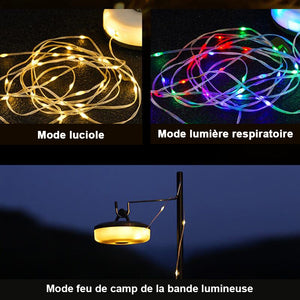 Guirlande lumineuse escamotable portative imperméable pour l'extérieur