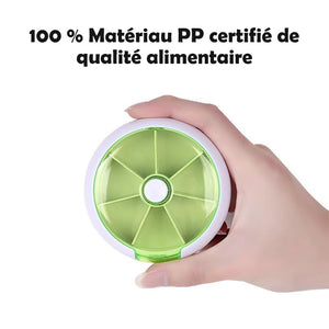 Pilulier rond portable hebdomadaire