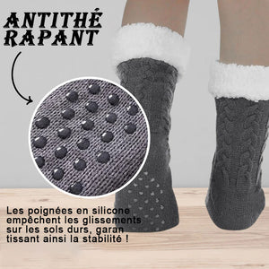 Chaussettes pantoufles doublées de polaire