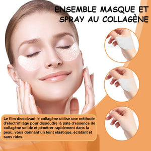 Ensemble masque pour les yeux au collagène + Spray vitamine C