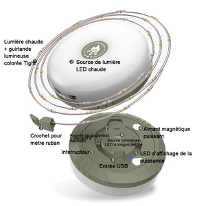 Guirlande lumineuse escamotable portative imperméable pour l'extérieur