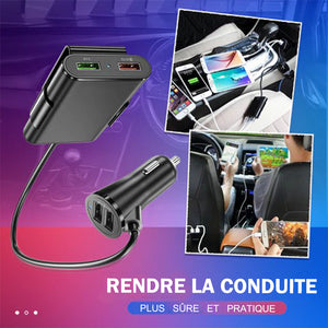 Chargeur rapide de voiture à quatre ports