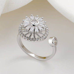 Bague tournante pour le soulagement de l'anxiété en cristal