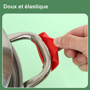 Couvercle de poignée de casserole anti-brûlure en silicone (2 pièces)