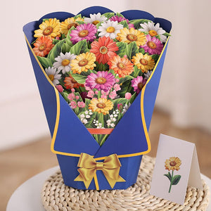 Carte de vœux bouquet de fleurs pop-up