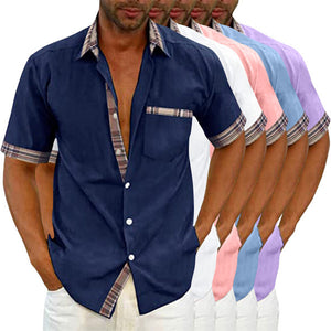 Chemise décontractée à col écossais pour hommes