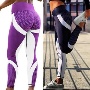 Leggings de sport taille haute taille haute à blocs de couleurs