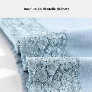 Culotte coton de taille haute avec dentelle