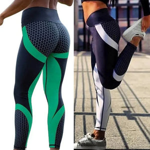 Leggings de sport taille haute taille haute à blocs de couleurs