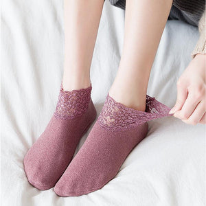 Nouvelles chaussettes thermiques en dentelle à la mode (3 paires)