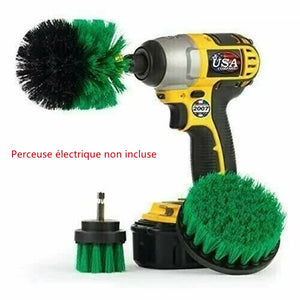 Brosse de nettoyage d'entretien voiture cuisine sol (Perceuse sans fil NON incluse)