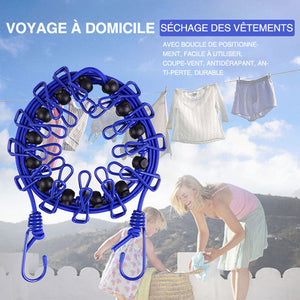 Corde à linge élastique avec clips