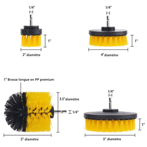 Brosse de nettoyage d'entretien voiture cuisine sol (Perceuse sans fil NON incluse)