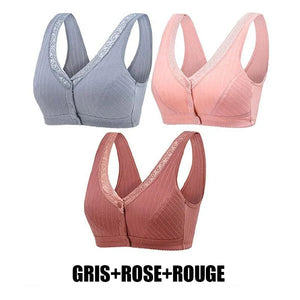 Soutien-gorge de coton boucle avant confortable