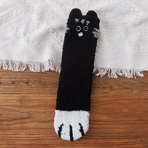 Chaussettes peluches patte de chat