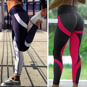 Leggings de sport taille haute taille haute à blocs de couleurs