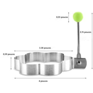 Moule à oeufs frits en acier inoxydable (1 ensemble de 5 pièces)