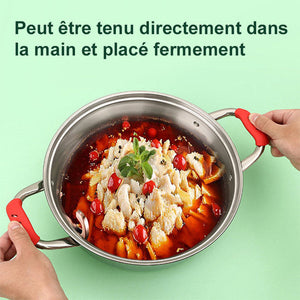 Couvercle de poignée de casserole anti-brûlure en silicone (2 pièces)