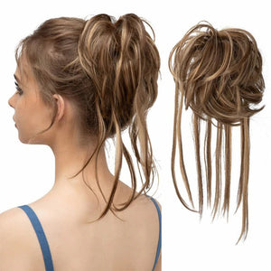 Cheveux chignon moelleux bouclé