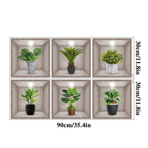 Autocollant mural vase fleurs 3D