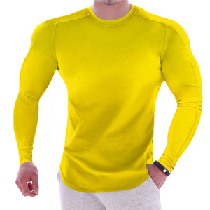 T-shirt en col rond à manches longues couleur unie