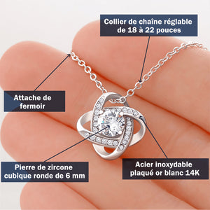 Garde-moi dans ton cœur - Collier à nœud d'amour