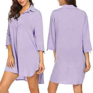 Robe chemise élégante à col en V