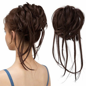 Cheveux chignon moelleux bouclé