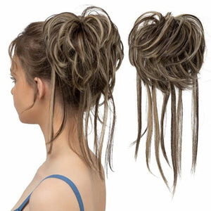 Cheveux chignon moelleux bouclé