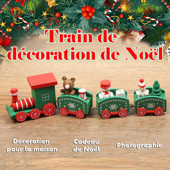 Décoration de Noël train en bois