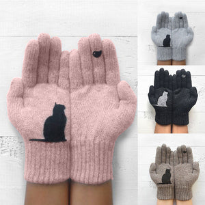 Gants de coton Imprimé motif chat