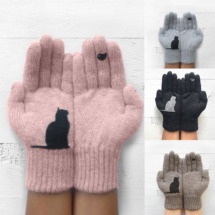 Gants de coton Imprimé motif chat