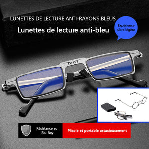 Lunettes de lecture pliables sans vis anti-lumière bleu