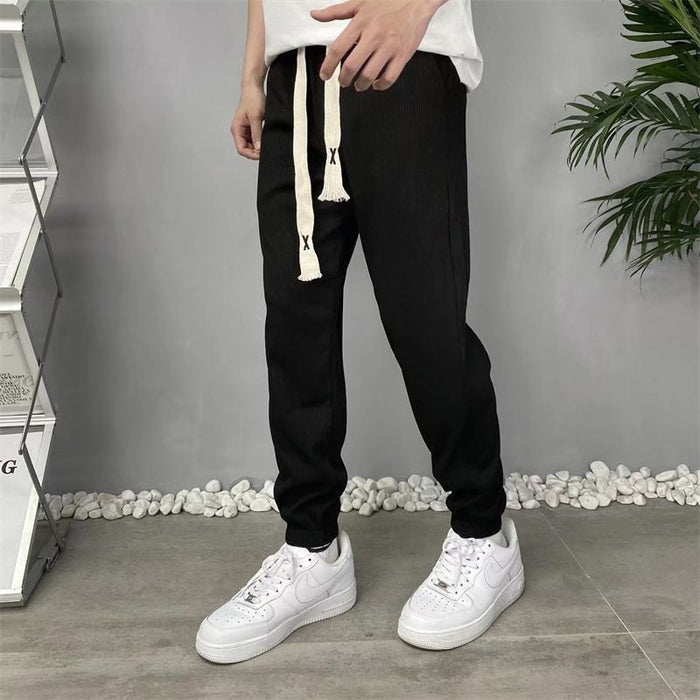 Pantalon décontracté ample drapé pour hommes