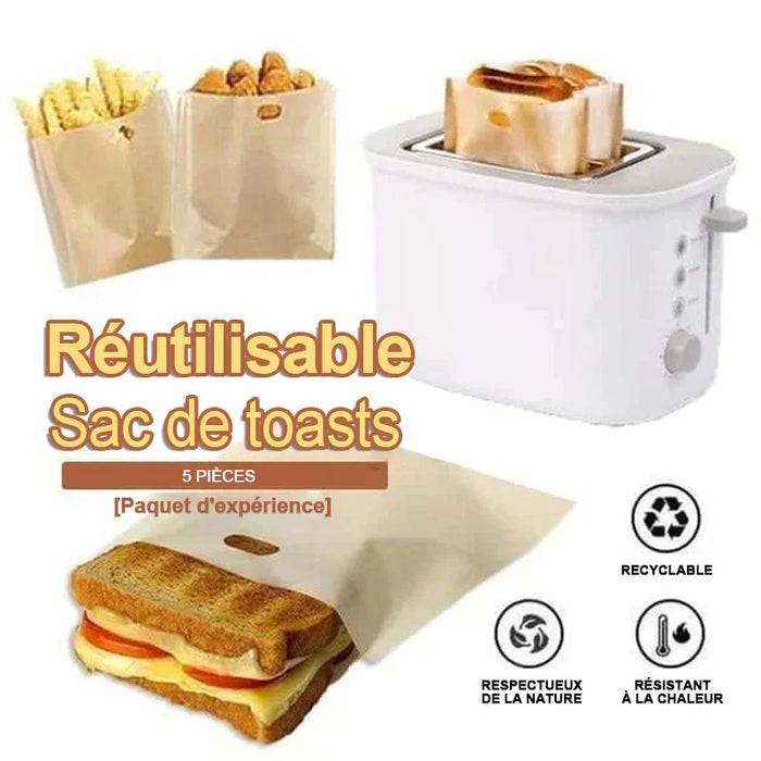 Sac de toasts antiadhésif réutilisable (5 pièces)