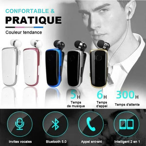 Oreillette Bluetooth à clip pour collier