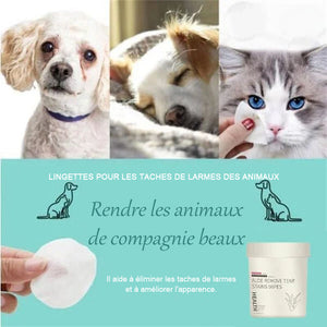 Lingettes pour les tâches de larmes des animaux