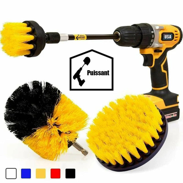 Brosse de nettoyage d'entretien voiture cuisine sol (Perceuse sans fil NON incluse)