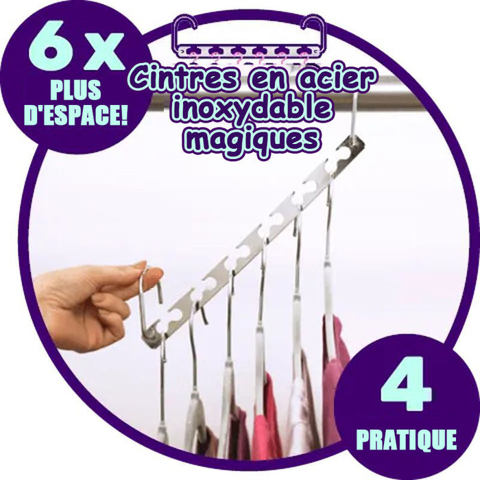 Cintres en acier inoxydable magiques