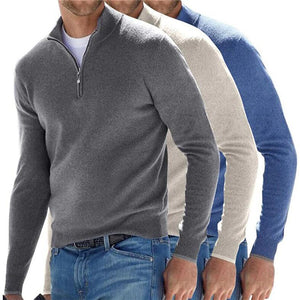 Pull Basique Zippé Pour Hommes