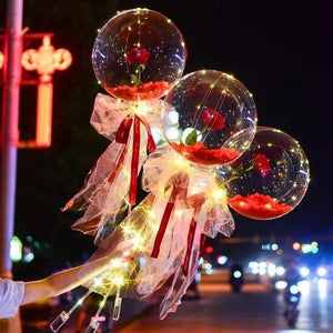 Bouquet de roses ballon lumineux LED