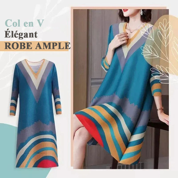 Robe ample élégante à col en V