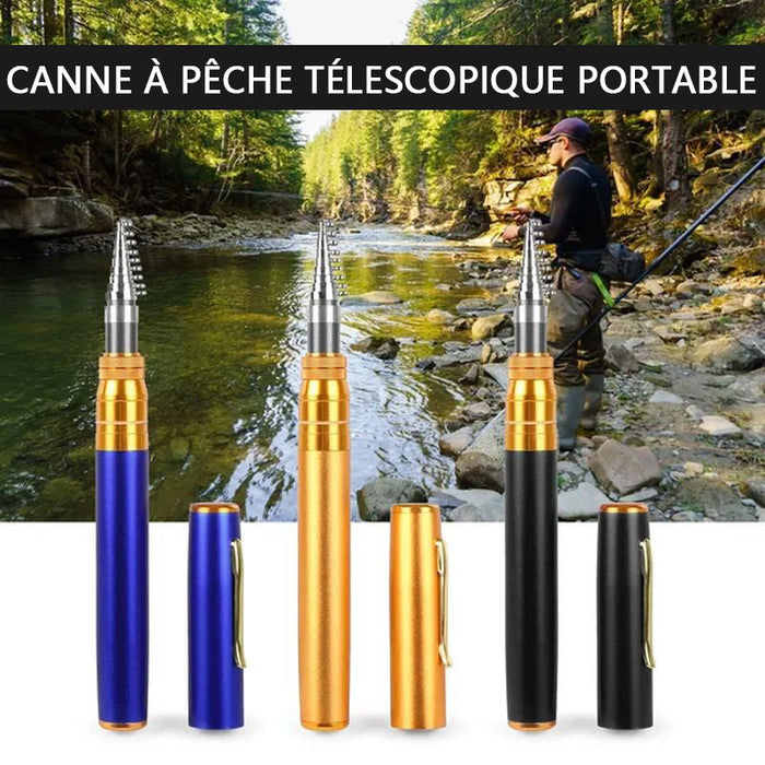 Canne à pêche en forme de stylo rétractable portable