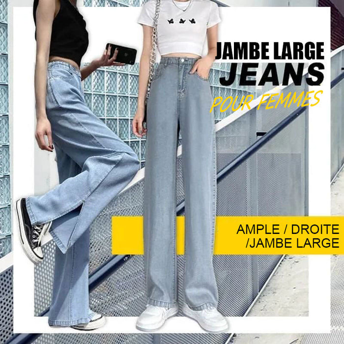 Jeans à jambe large pour femmes