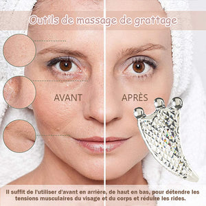 Appareil de massage du visage Guasha en résine, outils de grattage
