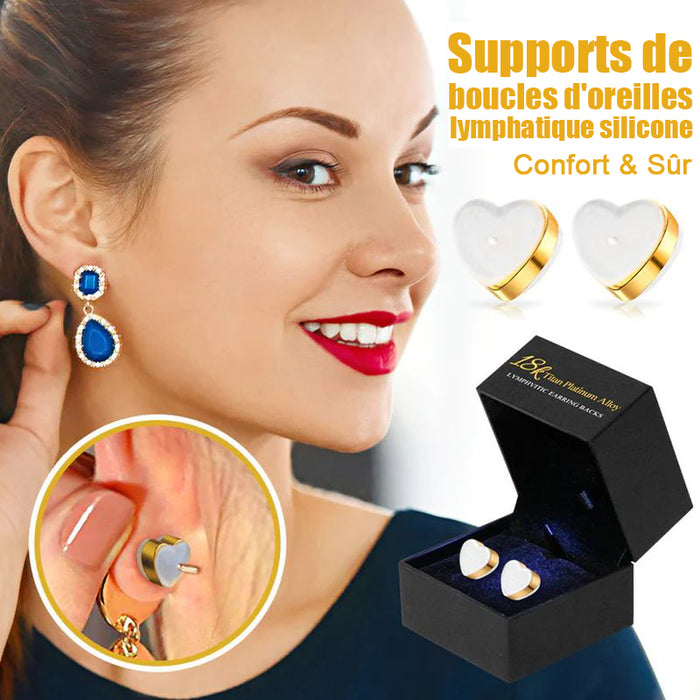 Supports de boucles d'oreilles Lymphvitic en alliage de titane et de platine 18K